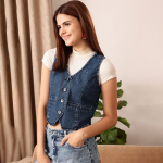 Crop Cotton Denim Jacket